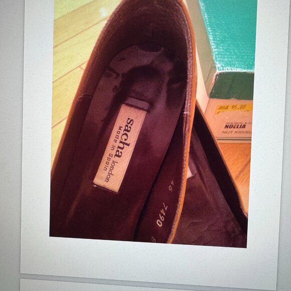 SACHA LONDON NOELIA NUT KID/SUEDE KITTEN HEEL, 8.5 M/W - Picture 6 of 7